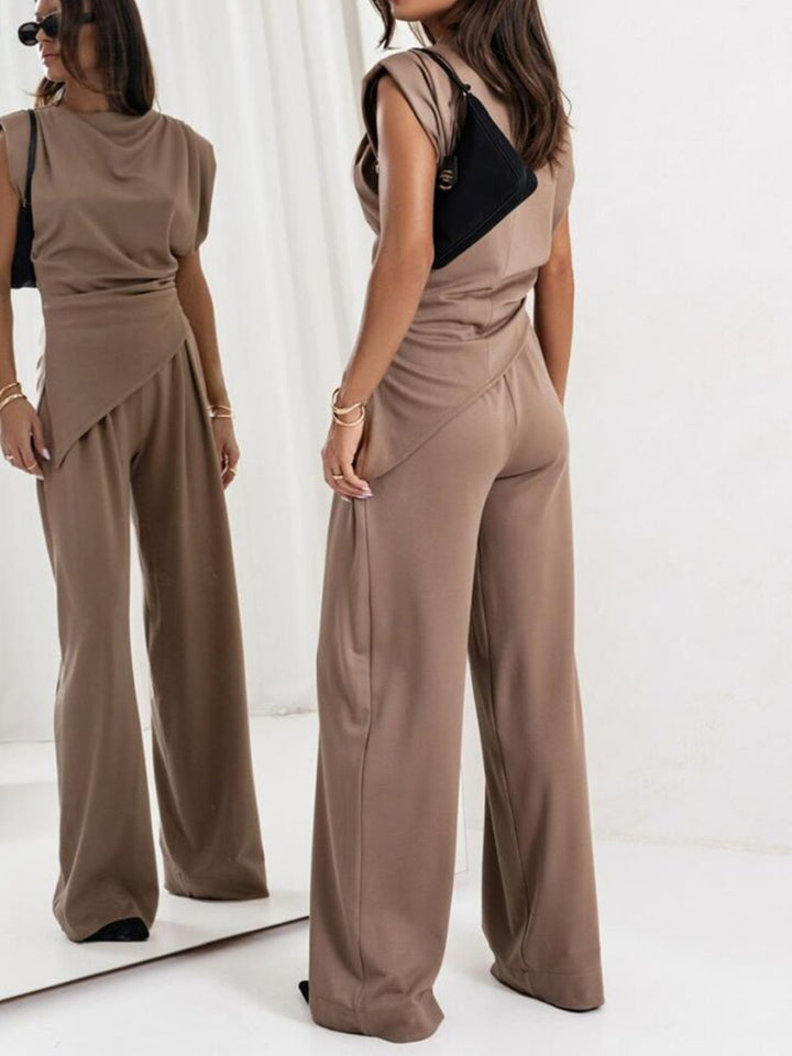 Eliza | Irregular sleeveless casual two-piece set